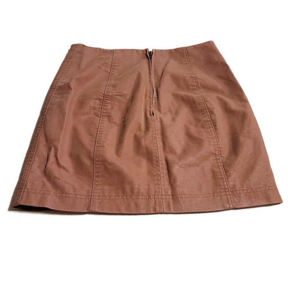 Free People Dark Rose Pink Modern Femme Vegan Suede Mini Pencil Skirt Size 4 - Picture 6 of 12